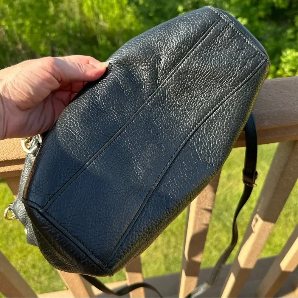 Coach Kelsey Satchel Crossbody Black Leather Handbag